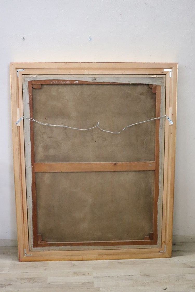 Grande dipinto a olio su tela, Ritratto di una signora, firmato e datato 1913