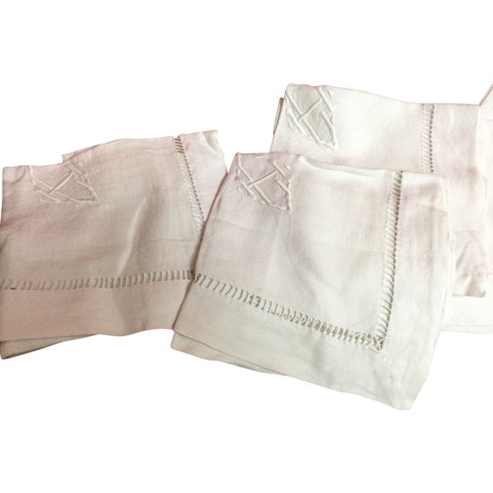6 serviettes de table chiffrées 