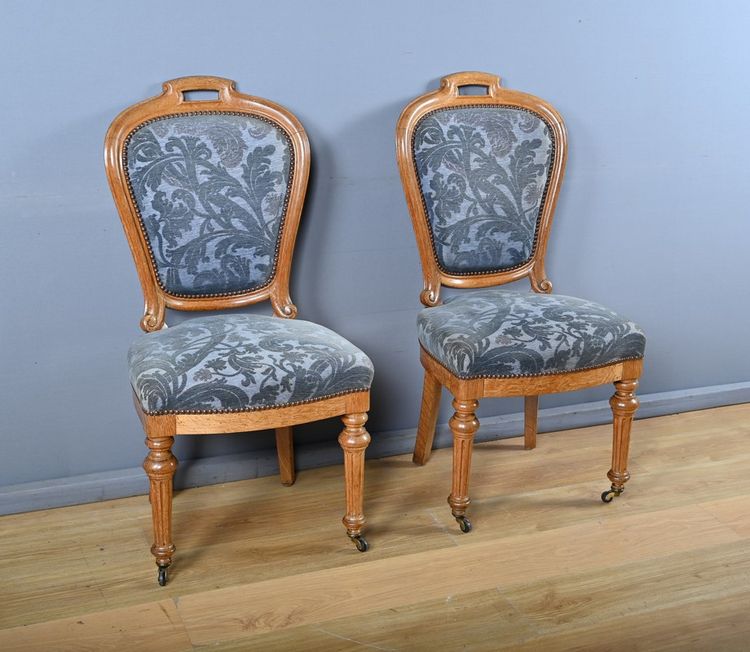 Pair of Oak Chairs, Louis-Philippe style - Mid 20th century