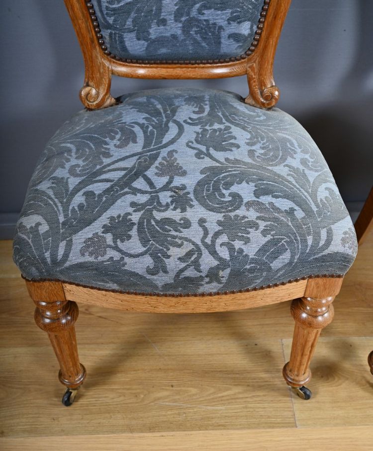 Pair of Oak Chairs, Louis-Philippe style - Mid 20th century