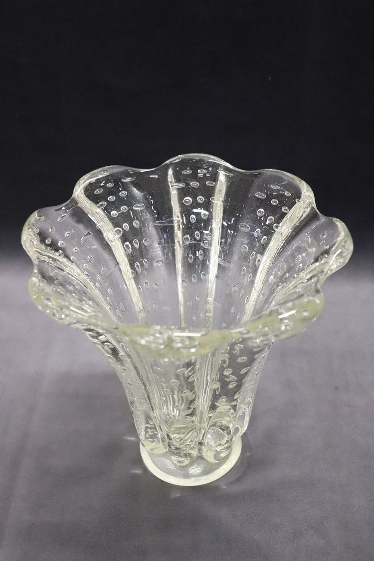 Murano Glass Transparet Vase, 1950S