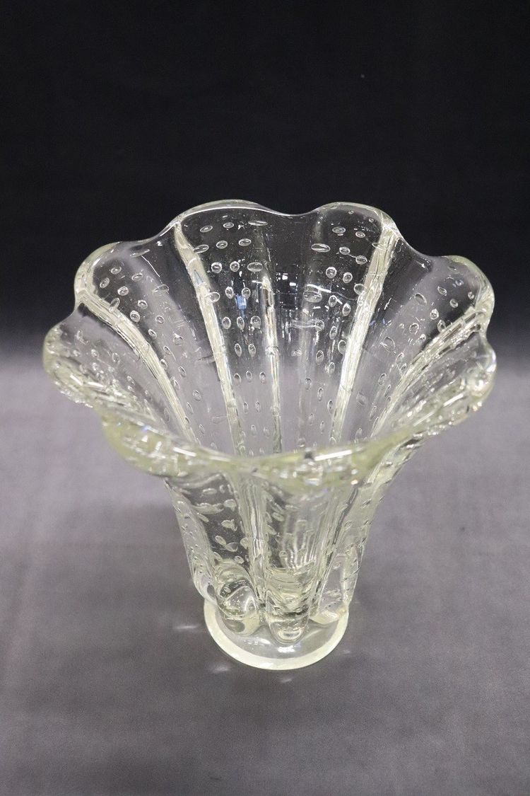Murano Glass Transparet Vase, 1950S