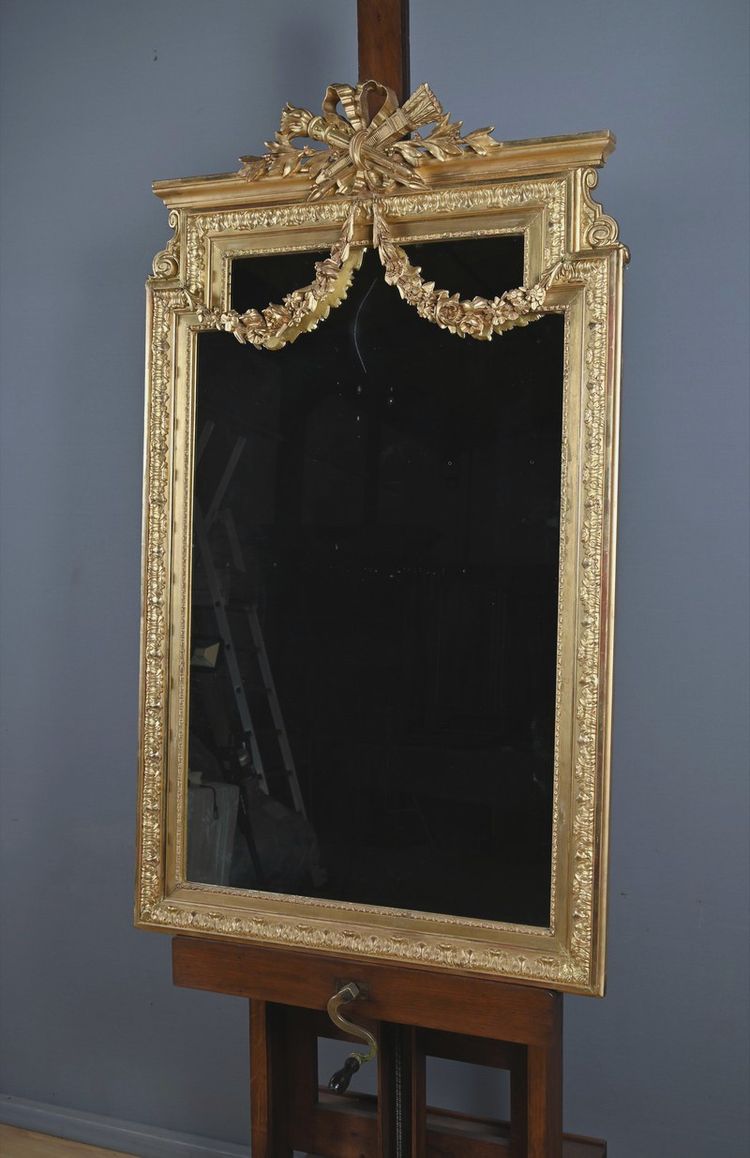 Grande specchio in legno dorato, stile Luigi XVI - seconda metà del XIX secolo