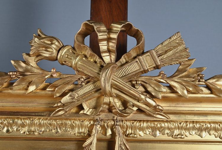 Grande specchio in legno dorato, stile Luigi XVI - seconda metà del XIX secolo