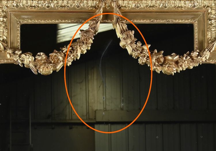 Grande specchio in legno dorato, stile Luigi XVI - seconda metà del XIX secolo