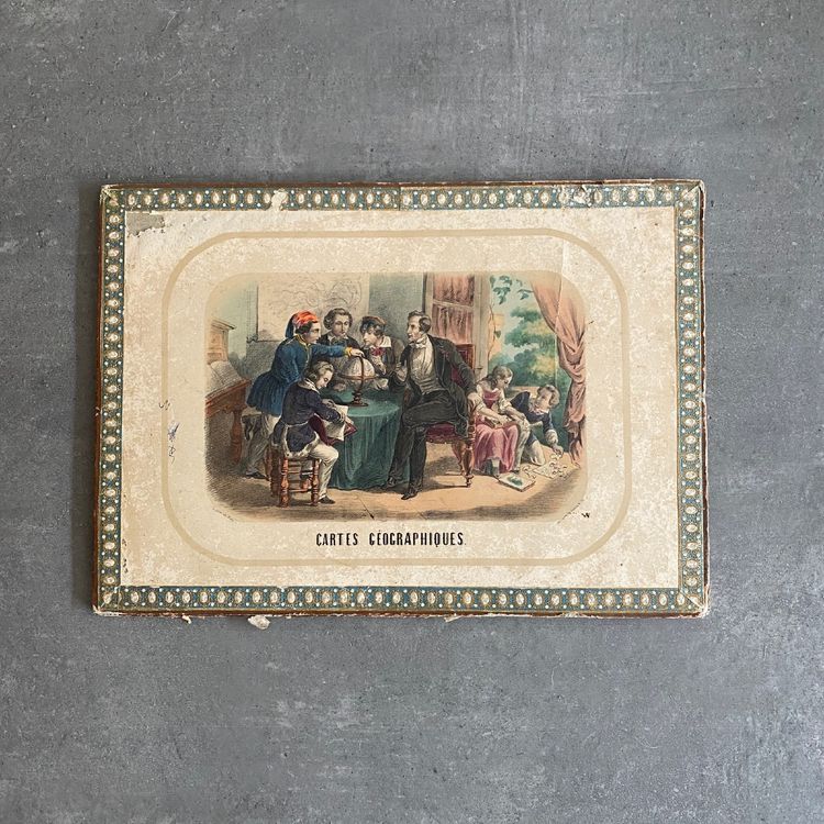 Boite puzzle cartes géographiques XIXe
