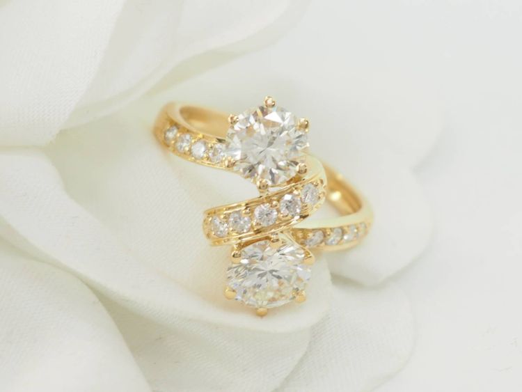 Anello Toi et Moi in oro giallo e diamanti