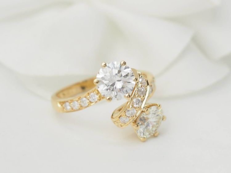Anello Toi et Moi in oro giallo e diamanti