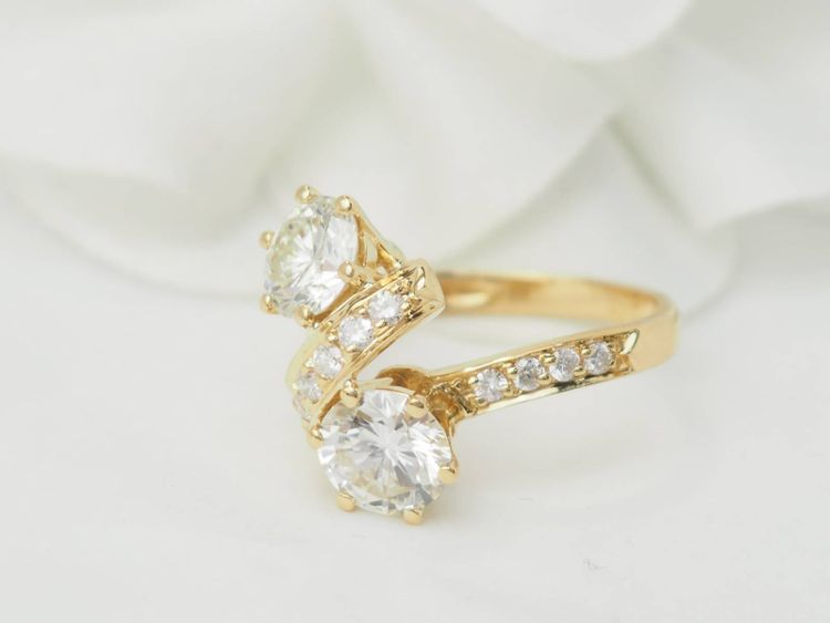 Anello Toi et Moi in oro giallo e diamanti