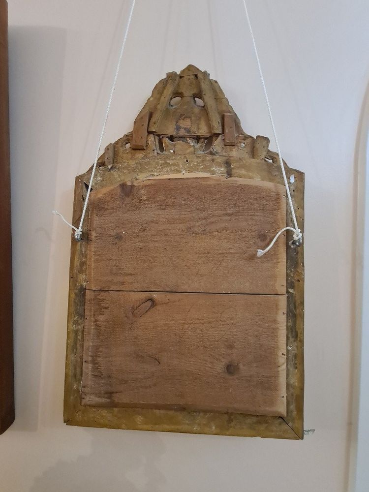 Piccolo specchio in legno dorato, periodo Luigi XV