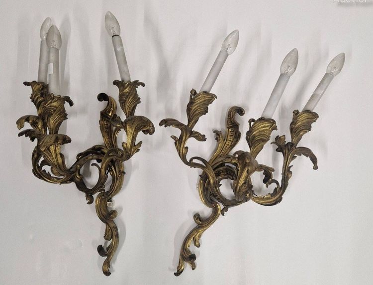 Pair of Louis XV sconces, 19th century