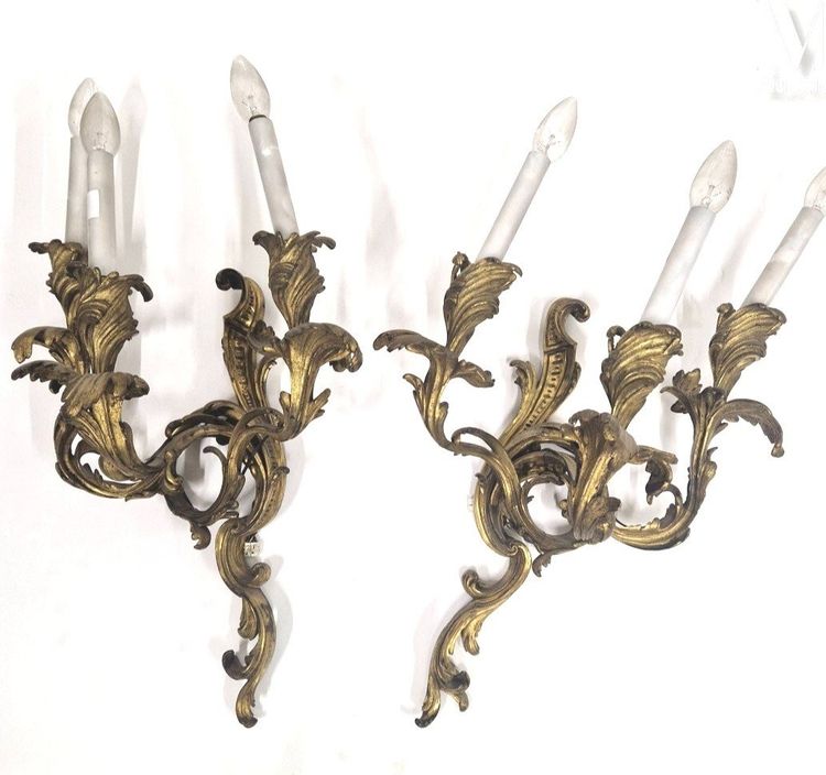 Pair of Louis XV sconces, 19th century