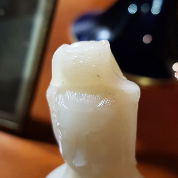 Guan Yin aus Speckstein oder Seifenstein, Qing-Dynastie, Buddha