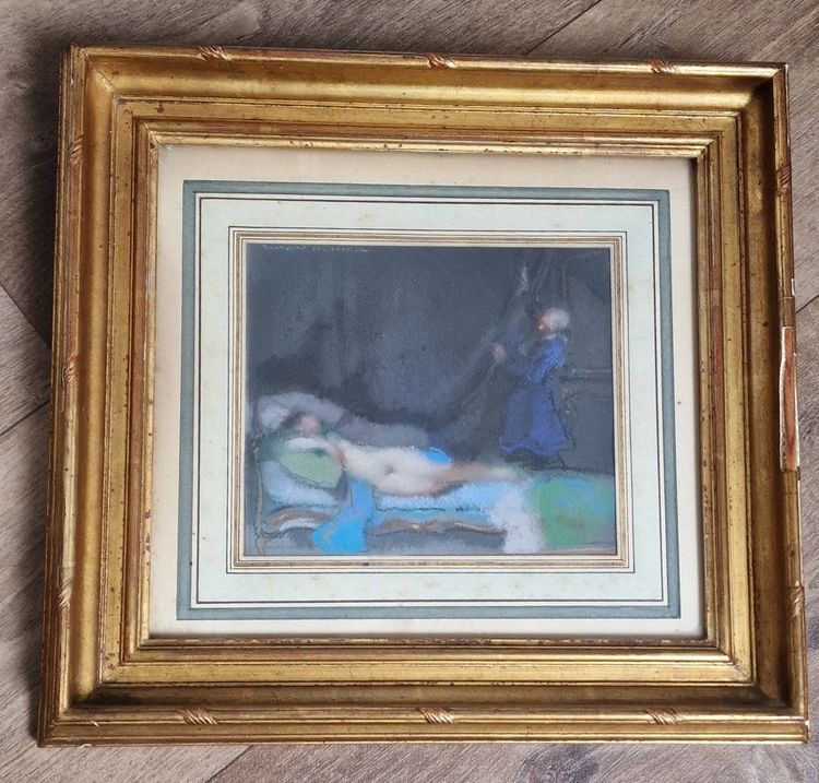 Lot De 2 Tableaux Pastel De Lucien-victor Guirand De Scévola (1871-1950) Scènes Galantes