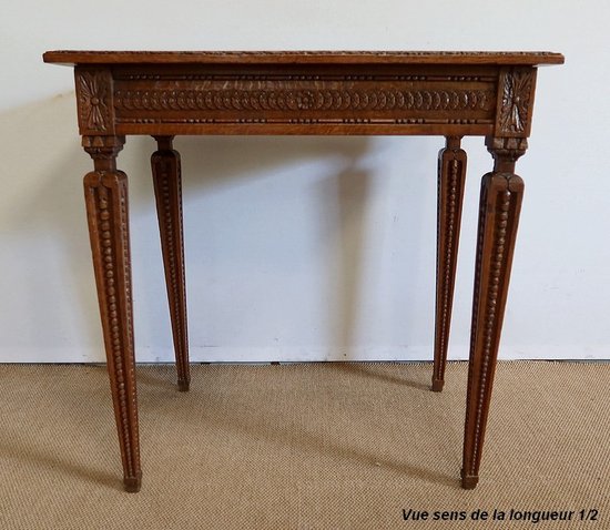 Petite Table d’appoint en Chêne massif, goût Louis XVI – 1900