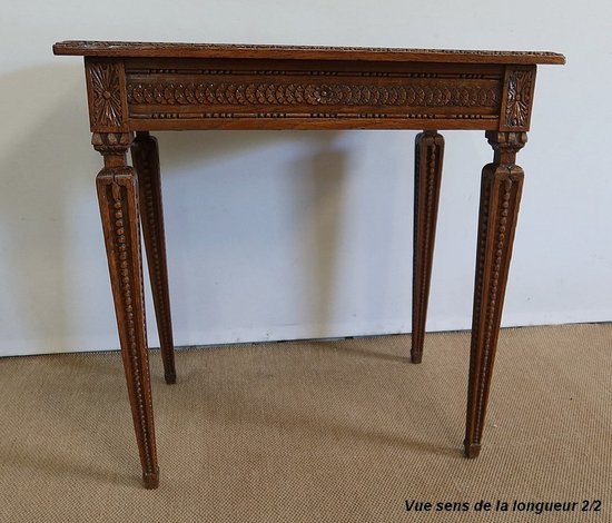 Petite Table d’appoint en Chêne massif, goût Louis XVI – 1900