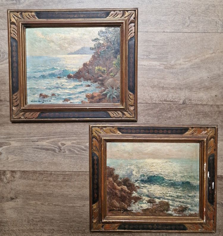 Paire De Tableaux Saint Raphaël Le Trayas Et Le Dramont Parc De l'Estérel Jean Lafon Keuleyan