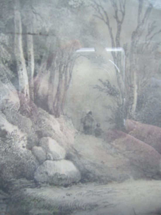 Old landscape drawing from 1850 by Lemercier