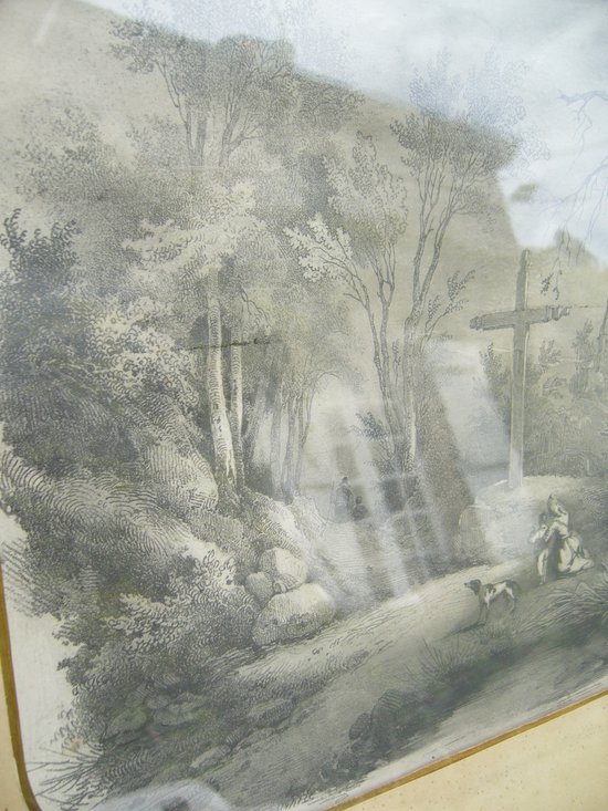 Old landscape drawing from 1850 by Lemercier