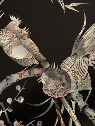 lacquered and mother-of-pearl painting