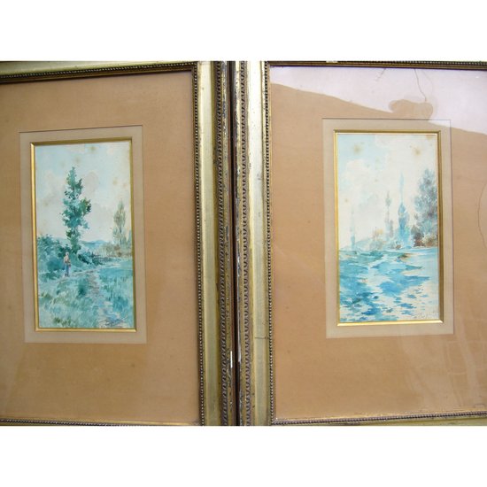 Pair of early 20th century watercolors signed Carpentier