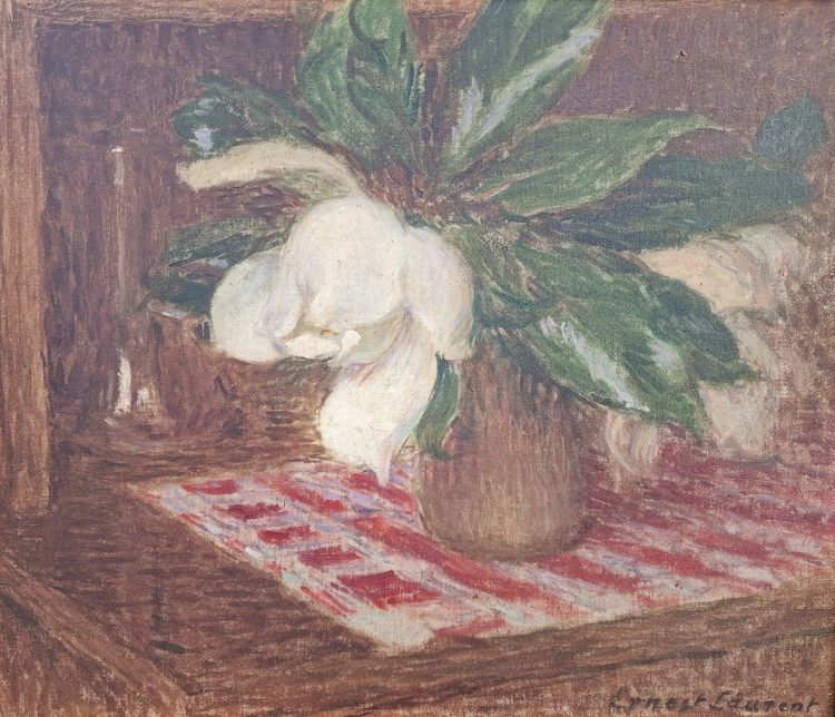 Painting by Ernest Laurent, friend of Seurat, Bouquet of Flowers, Impressionist, Grand Prix de Rome 1889