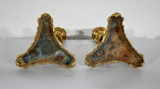 Coppia di torce in bronzo, periodo di restauro - inizio XIX secolo