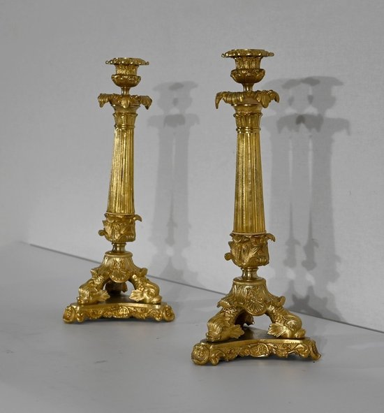 Coppia di torce in bronzo, periodo di restauro - inizio XIX secolo