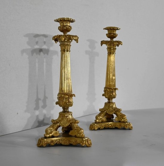 Coppia di torce in bronzo, periodo di restauro - inizio XIX secolo