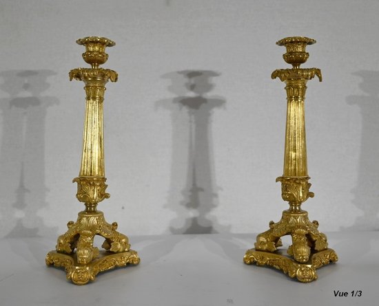 Coppia di torce in bronzo, periodo di restauro - inizio XIX secolo