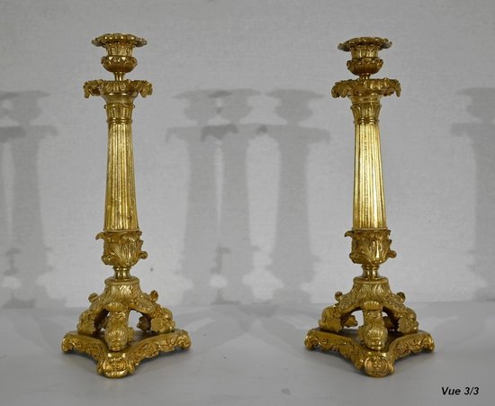 Coppia di torce in bronzo, periodo di restauro - inizio XIX secolo