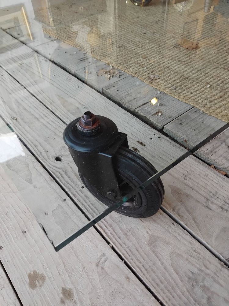 Table basse- Tavolo con ruote - Gae Aulenti - Fontana Arte - v. 1980