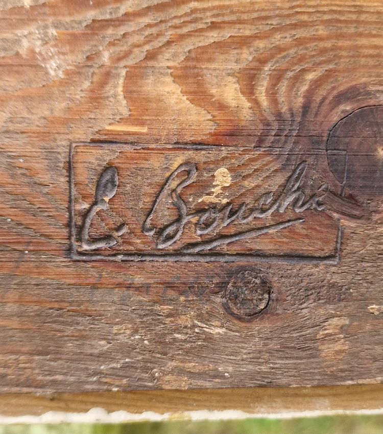 Grand Cadre à Parecloses Estampillé émile Bouche En Bois Doré Art Déco Pour Aquarelle Gravure