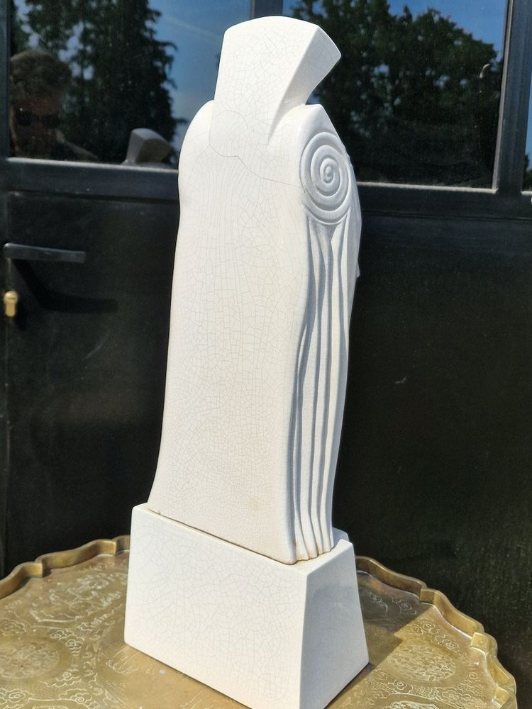 Important crackled ceramic queen's head after Gustave Miklos, Art Deco