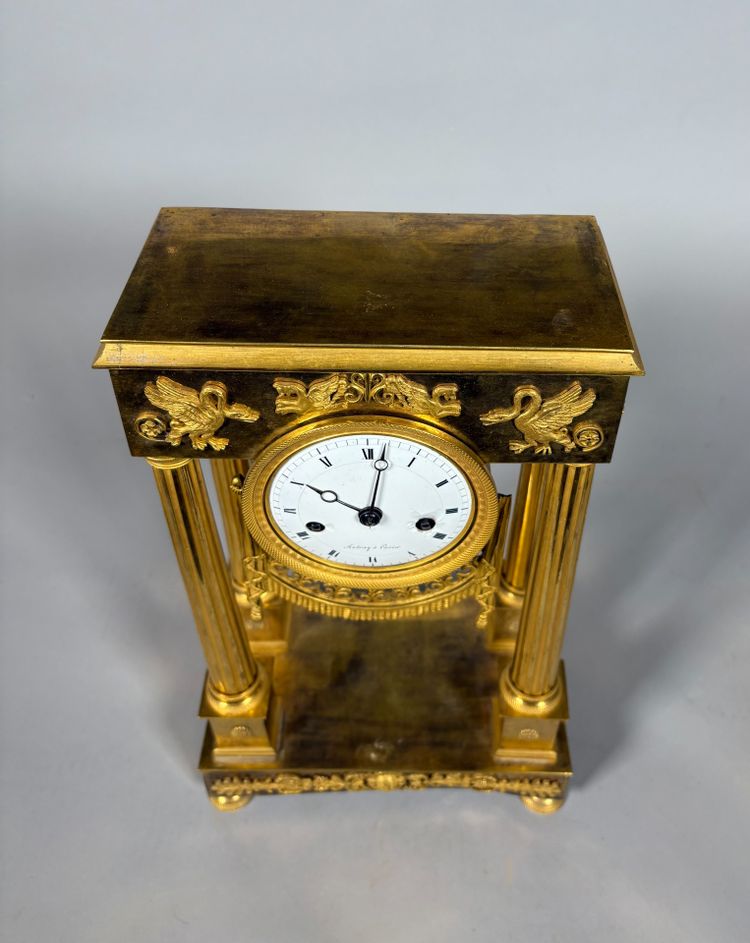 Bronze portico clock from the Empire period, 19th century
