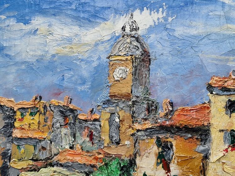 Painting of Saint Tropez, the fishermen's slipway in the port, 1936, oil on canvas