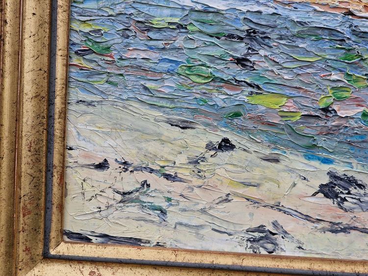 Painting of Saint Tropez, the fishermen's slipway in the port, 1936, oil on canvas