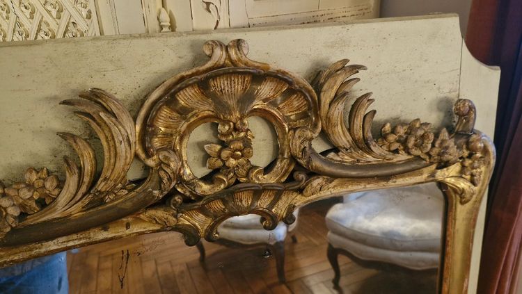 Specchio con cornice in legno, XVIII secolo, periodo Luigi XV