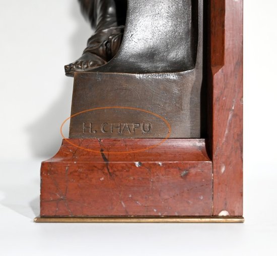 Stele in bronzo e marmo, "La Pensée", di H. Chapu - Fine XIX secolo