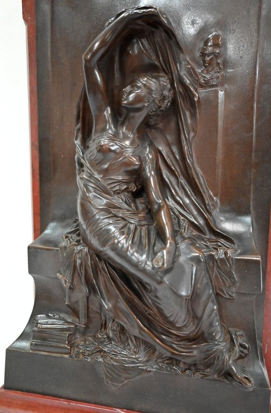 Stele in bronzo e marmo, "La Pensée", di H. Chapu - Fine XIX secolo