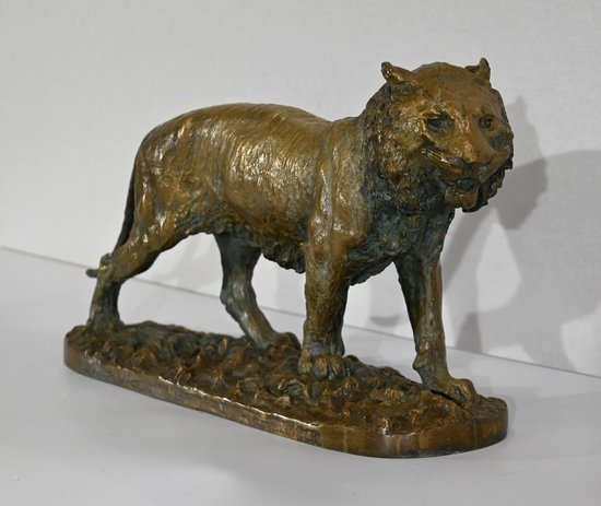 Bronze "Marschierender Tiger", von C. Fratin - Mitte 19.
