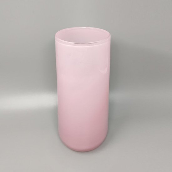 1960 Étonnant Vase Rose De Ca' Dei Vetrai en Verre de Murano. Fabriqué en Italie