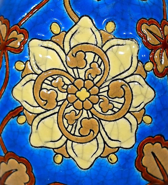 Small Vase with Flowers decoration in Lonwgy enamels - Early XXth century