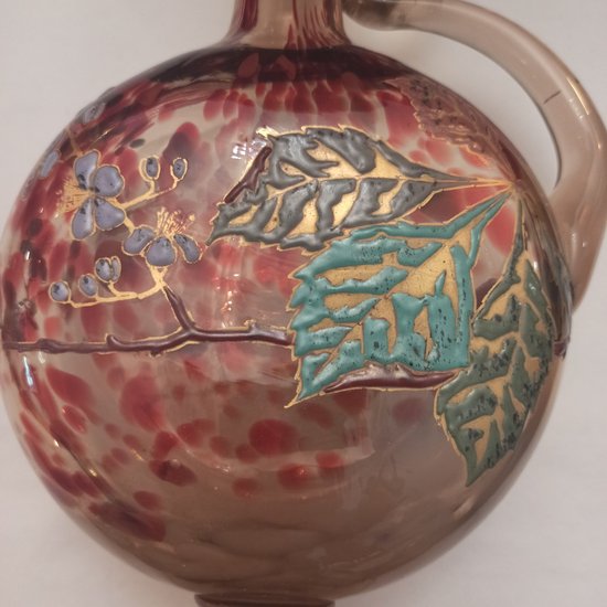 Carafe en verre  émaillée