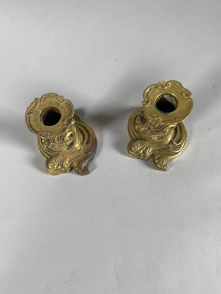 Rococo Louis XV Style Gilt Bronze Candlesticks, 19th Century