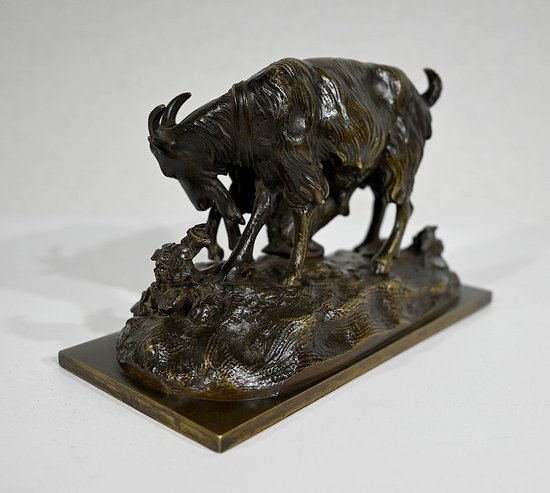 Bronze "Die Ziege und ihr Zicklein" - Ende 19.
