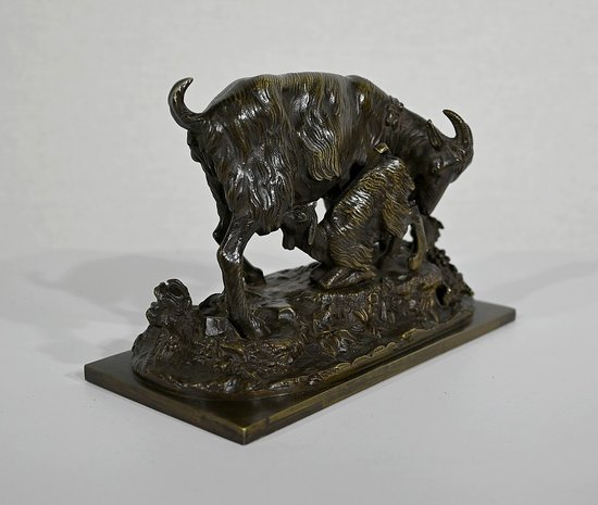 Bronze "Die Ziege und ihr Zicklein" - Ende 19.