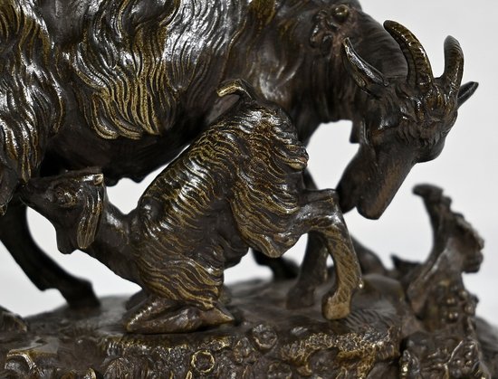 Bronze "Die Ziege und ihr Zicklein" - Ende 19.