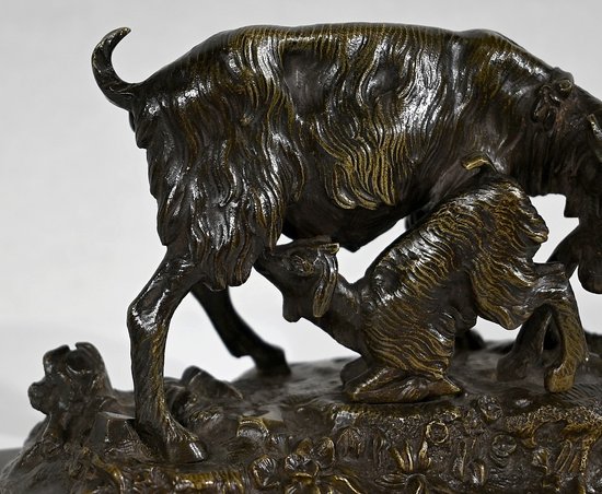 Bronze "Die Ziege und ihr Zicklein" - Ende 19.