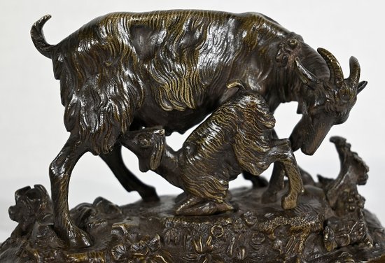 Bronze "Die Ziege und ihr Zicklein" - Ende 19.